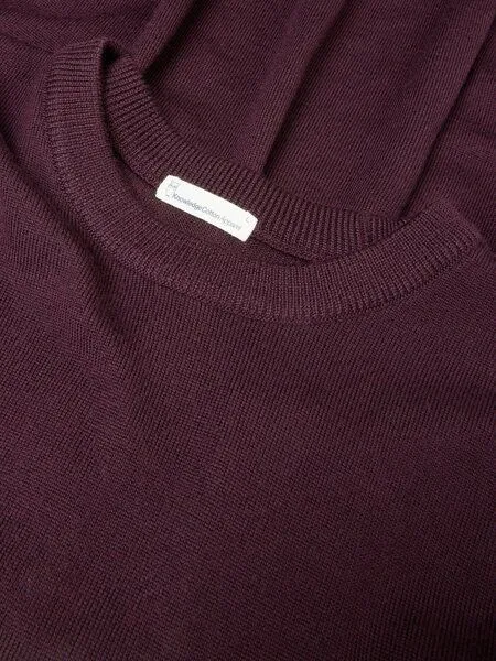 KnowledgeCotton Apparel KnowledgeCotton Apparel Regular merino knit crew neck - aus Merino-Wolle, Rot (fig), – Produktbild 3 von 3