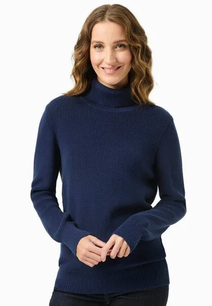 ORGANICATION ORGANICATION Rollkragenpullover aus Bio-Baumwolle, Navy, – Produktbild 1 von 4