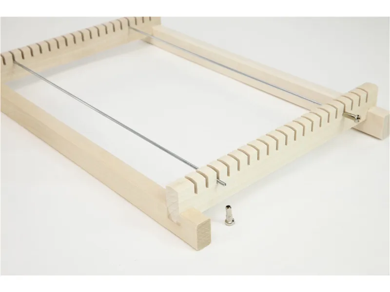 PEBARO PEBARO Webrahmen aus Lindenholz rechteckig mit Zubehör 1 Wollknäuel, Kamm, Metallspeichen, Anleitung, Natur, – Produktbild 2 von 2