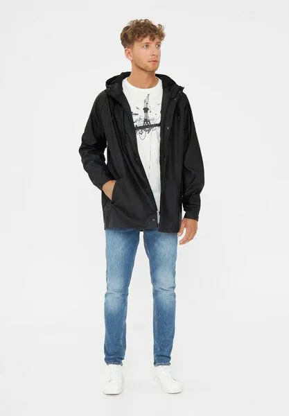 derbe derbe Regenjacke „Passbyplain“, Jet black, – Produktbild 3 von 4