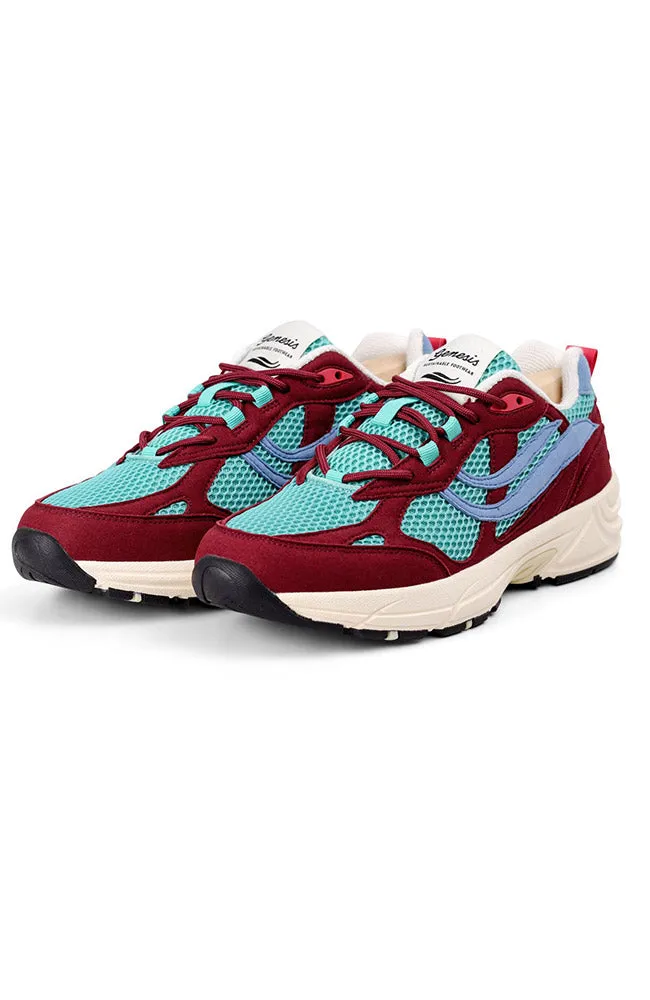 Genesis Genesis Damen vegan Sneaker G-Eco 99 Multi Weinrot/Blau/Türkis, Blau, – Produktbild 1 von 2