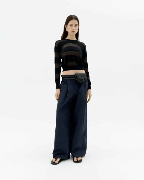 thinking mu thinking mu Be Lyocell-Pullover mit transparenten Streifen – Produktbild 4 von 4