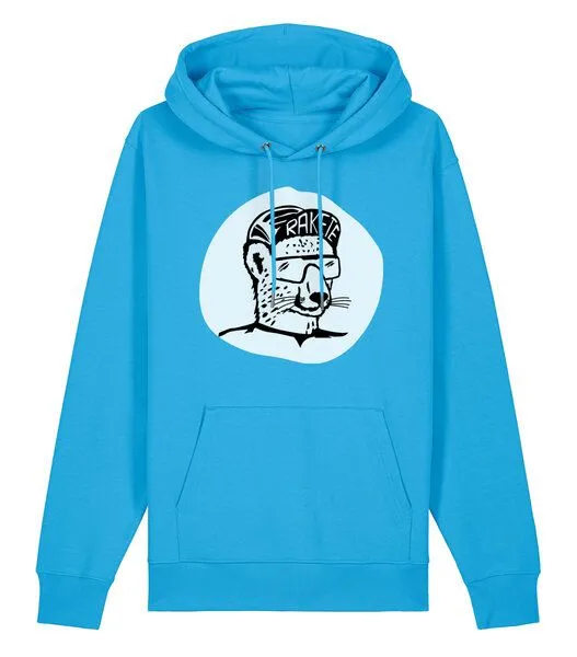 päfjes päfjes Gepard die Rakete / Gravel / Rennrad - Unisex Fair Wear Bio Hoodie, Blau (azur), – Produktbild 3 von 3