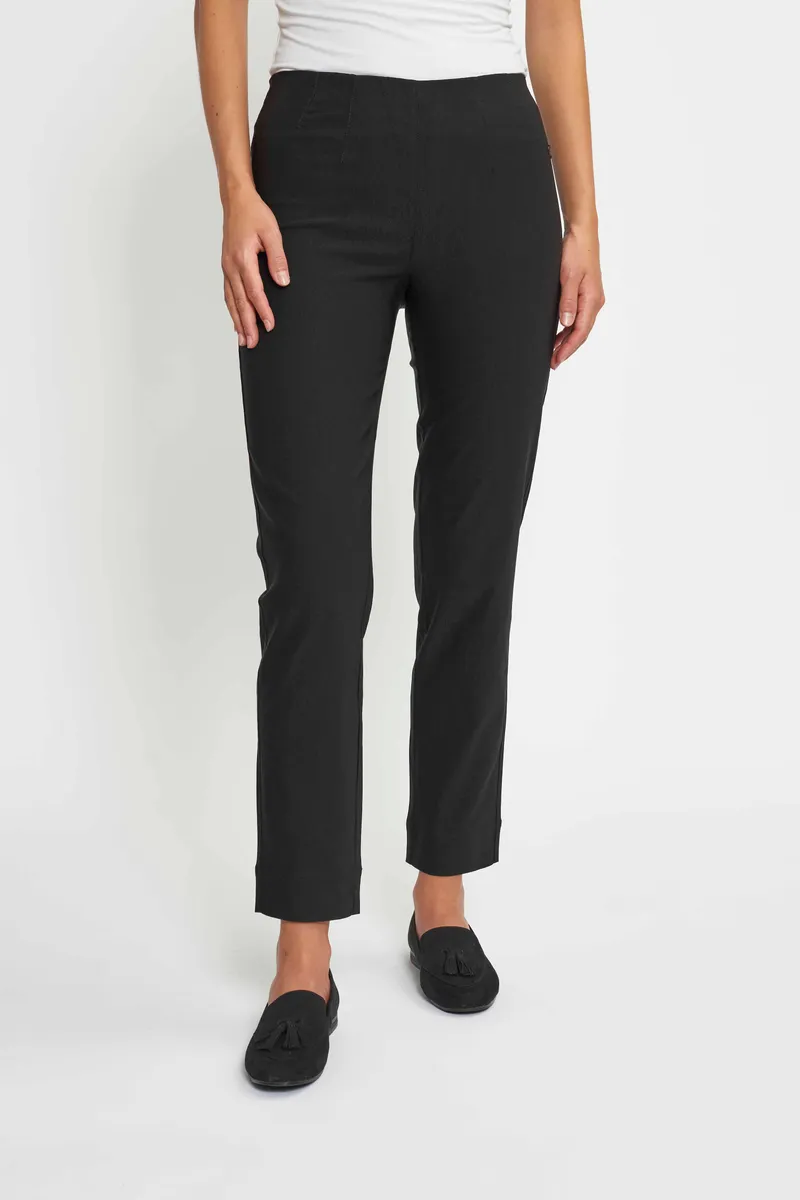 LAURIE LAURIE Damen vegan Hose Betty Regular Sl Schwarz Gebürstet, Schwarz, – Produktbild 1 von 1