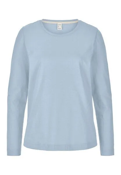 hessnatur hessnatur Langarm-Schlafshirt aus reiner Bio-Baumwolle, Nordisch blau, – Produktbild 2 von 4