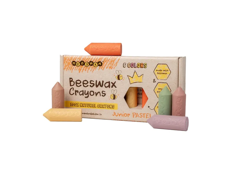 Medenka Medenka Bienen Wachsmalstifte Junior, 6 Stifte Maße Stift 6 cm, Durchmesser 2 cm, Mehrfarbig, – Produktbild 2 von 2
