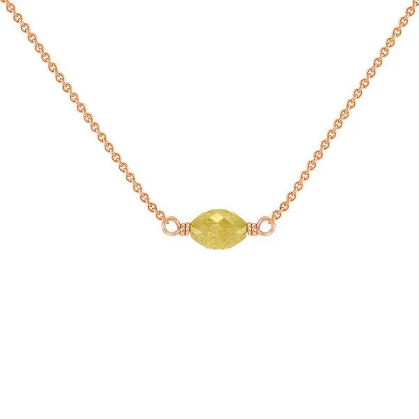 Eppi Eppi Goldener Choker mit gelbem Diamant Melodei, Rose, – Produktbild 1 von 1