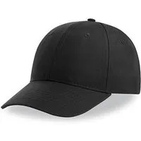 Atlantis Headwear Atlantis Headwear Atlantis Recy Six Cap Klassische, strukturierte Baseballkappe, Geschwungener Schirm, Hochwertiger Klettverschluss, Schwarz, – Produktbild 1 von 1