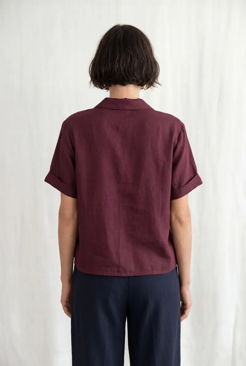 Jyoti - Fair Works Jyoti - Fair Works Damen vegan Bluse Avaani Traube, Dunkelrot, – Produktbild 2 von 2