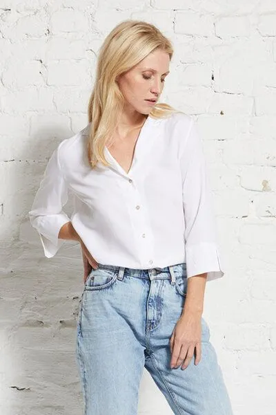 Wunderwerk Wunderwerk Damen Bluse aus Tencel "Revers blouse TENCEL", Weiß (white 100), – Produktbild 1 von 3