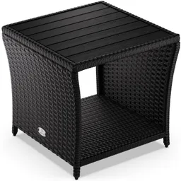 Casaria® Polyrattan Beistelltisch Vedis Schwarz 45x45x40cm – Produktbild 1 von 1