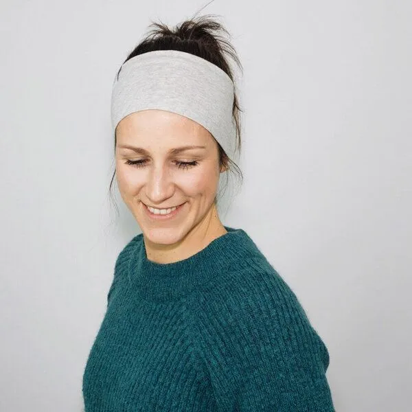 obumi obumi STIRNBAND BREIT AUS BIO JERSEY IN VIELEN FARBEN, Light grey, – Produktbild 4 von 4