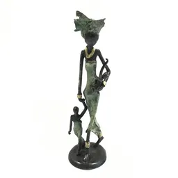 Moogoo Creative Africa Moogoo Creative Africa Bronze-Skulptur "Frau mit Kindern II" by Issouf | 25 cm | Unikat | versch. Farben – Produktbild 1 von 1