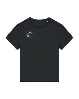 ilovemixtapes ilovemixtapes Der kleine Spatz Damen T-Shirt mit kleinem Brustprint und Rückendruck – Produktbild 1 von 1