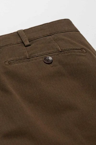 Meyer MEYER Micro Print Baumwoll Twill Chino, Beige (karamell), – Produktbild 4 von 4