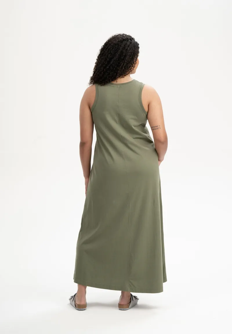 MELA MELA Damen vegan Maxikleid Mahika Thymian, Olivgrün, – Produktbild 1 von 1