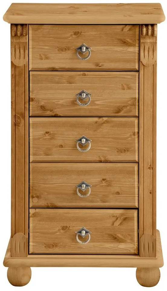 OTTO home Schubkastenkommode Tessin, Schminkkommode mit Spiegel, aus massiver Kiefer, FSC®-zertifiziert, Beige, – Produktbild 3 von 5