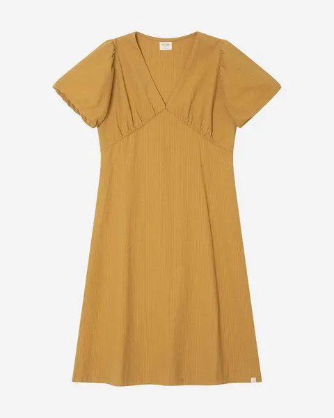 MATONA Matona Midikleid | V-Neck Dress | aus Bio-Baumwolle | GOTS-zertifiziert, Honey, – Produktbild 3 von 3