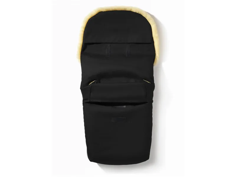 Hofbrucker Hofbrucker Fußsack Kinderwagen Lammfell Polaris Maße: 105 x 40 x 10 cm, Schwarz, – Produktbild 3 von 4
