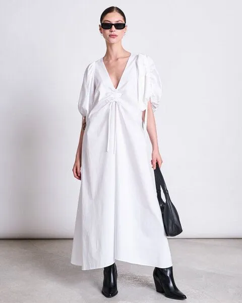 JAN N JUNE JAN N JUNE MAXI BAUMWOLL KLEID DANS, White, – Produktbild 1 von 4