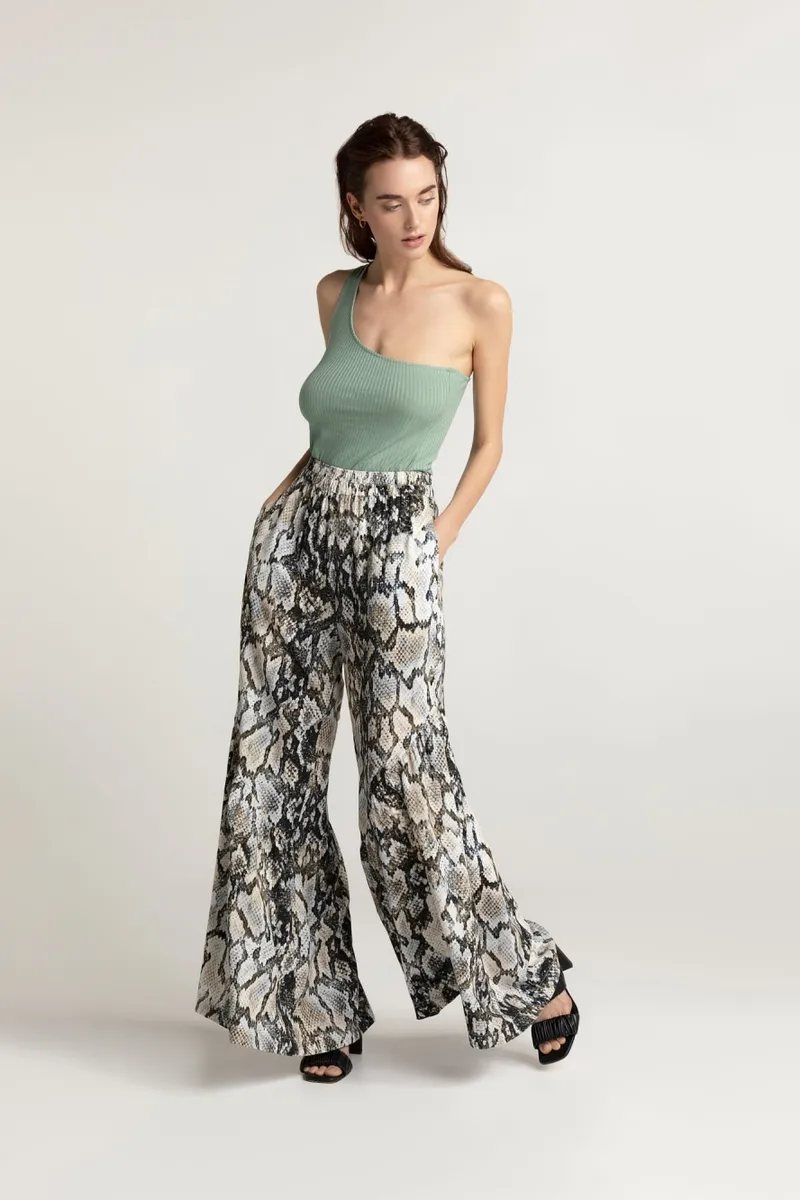 Lovjoi Lovjoi Damen vegan Culotte-Hose Joaline Python, Beige, – Produktbild 2 von 2