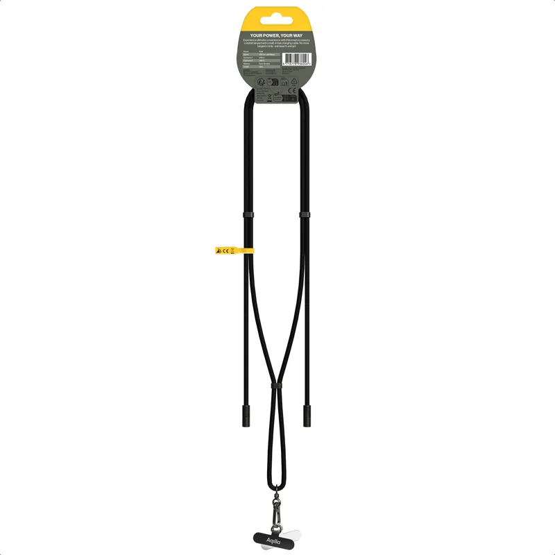Aqiila Aqiila Lanyard mit Ladekabel USB-C auf USB-C, Schwarz, – Produktbild 1 von 4