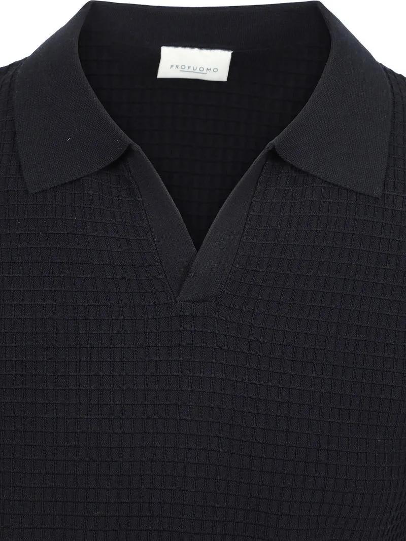 Profuomo Profuomo Poloshirt Riva Structure Marine - Größe XXL, Dunkelblau, – Produktbild 3 von 4
