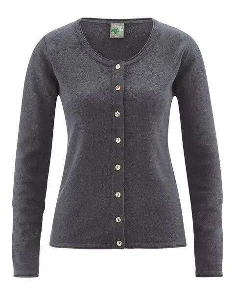 HempAge HempAge Damen Cardigan Carina, Anthrazit, – Produktbild 3 von 4