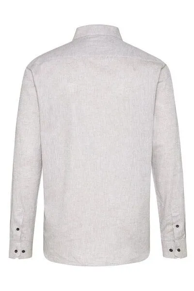 Wunderwerk Wunderwerk Herren Hemd aus Biobaumwolle und Leinen "Shirt linenmix male", Natur (beige with white), – Produktbild 3 von 4