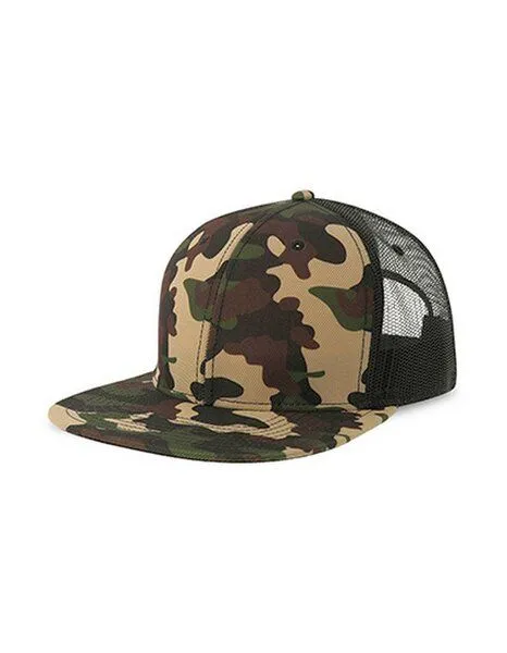 Atlantis Headwear Atlantis Headwear Mesh Cap Truckercap Flacher Schirm, Bunt, – Produktbild 2 von 6