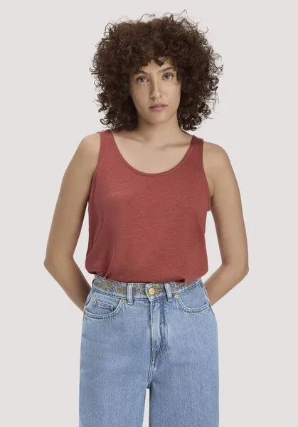 hessnatur hessnatur Jersey Top Relaxed aus TENCEL Lyocell mit Bio-Baumwolle, Terrakotta, – Produktbild 1 von 4