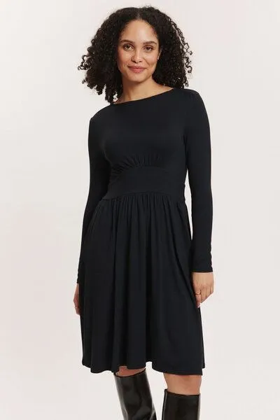 Tranquillo Tranquillo Jersey-Kleid Moonii aus Biobaumwolle, Black, – Produktbild 5 von 7