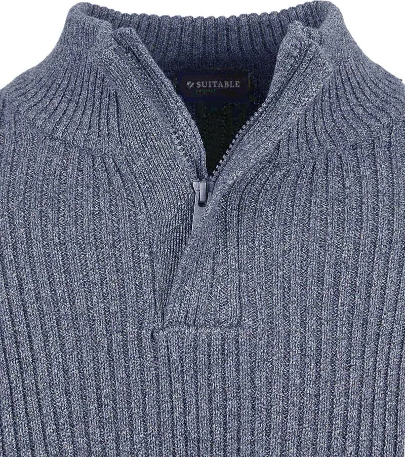 Suitable Suitable Mou Half Zip Pullover Blau - Größe S, Dunkelblau, – Produktbild 3 von 5