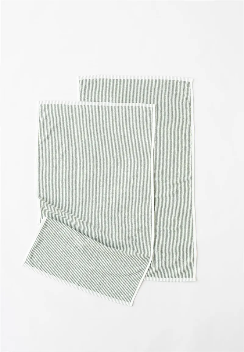 MELA MELA Handtuch Style TANVI Stripes aus 100% Bio-Baumwolle, Herbal green gestreift, – Produktbild 1 von 6