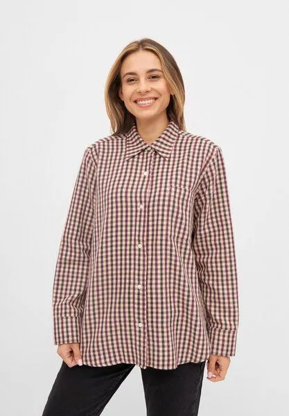 Givn Berlin Givn Berlin Damen Flanell Hemd aus Bio-Baumwolle - PAM, Beige (checked), – Produktbild 1 von 4
