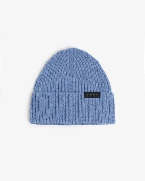 Rotholz Rotholz Mütze - Classic Ribbed Beanie - aus Wolle, Blau (washed blue), – Produktbild 4 von 4