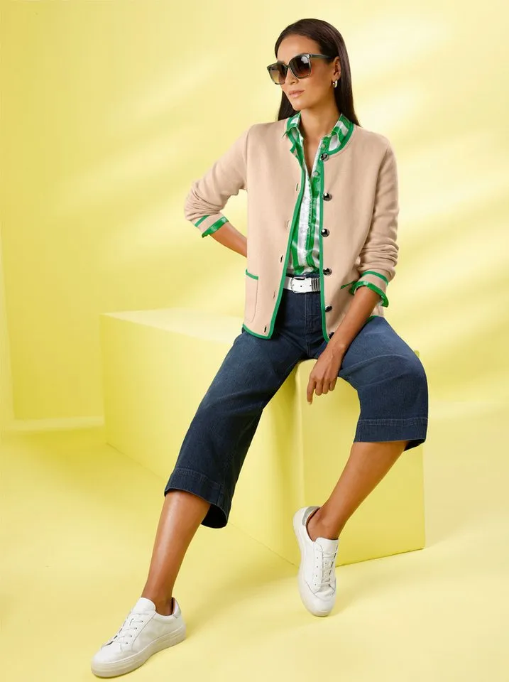 heine heine Strickjacke Strickjacke Langarm Milano-Ripp, Braun, – Produktbild 3 von 5
