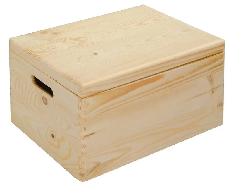 Kesper Kesper Aufbewahrungskiste aus Kiefernholz, mit Deckel und Griffen, 29 x 19 x 13,5 cm – Produktbild 1 von 4