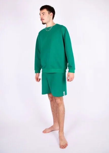 ÆVRIL ÆVRIL Unisex Sweatshirt // Emerald Green // Bio-Baumwolle – Produktbild 2 von 4