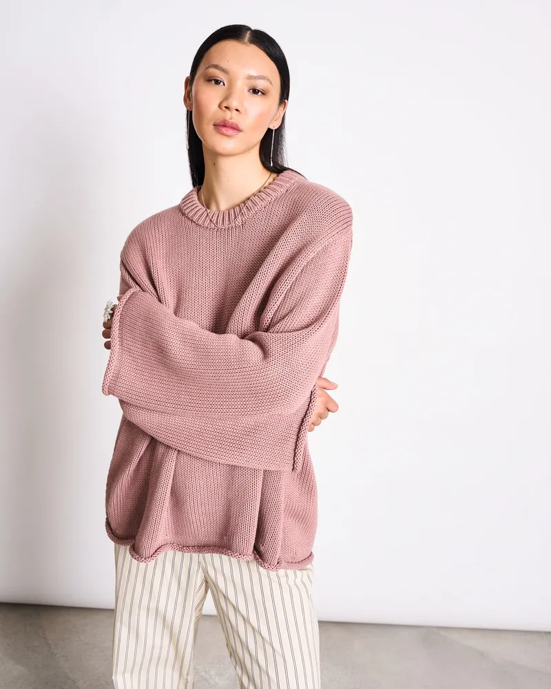 JAN N JUNE JAN 'N JUNE Damen vegan Pullover Sona Mauve, Rosa, – Produktbild 1 von 2