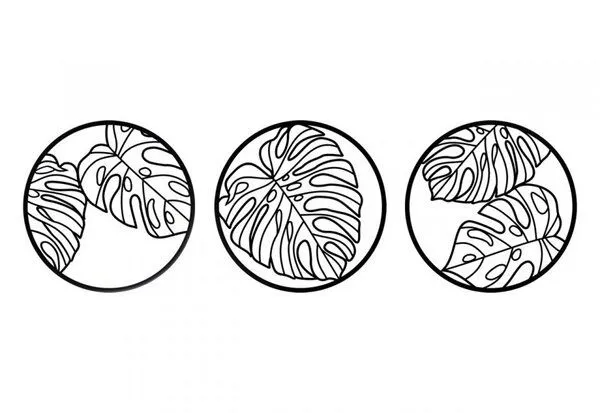 BeWooden BeWooden Wanddekoration aus Holz - Monstera Siluette - 3 Stk – Produktbild 1 von 2