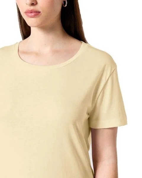 YTWOO YTWOO Damen-Scoop-Neck-T-Shirt aus Bio-Baumwolle, Gelb, – Produktbild 3 von 4