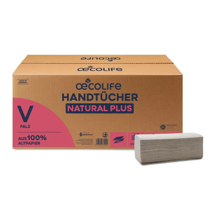 oecolife Handtücher Natural Plus V-Falz – Produktbild 1 von 1
