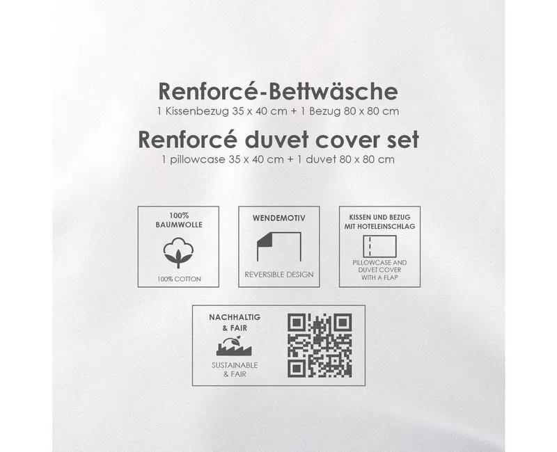 Baby Best Baby Best Babybettwäsche babybest Woodland Crew, Renforcé, 2 teilig, mit Wendefunktion, Bunt, – Produktbild 4 von 4