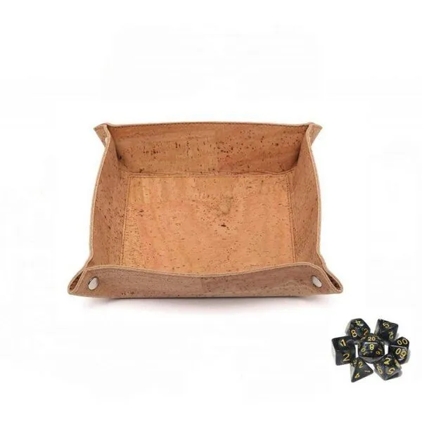 Kork-Deko Kork-Deko Kork Würfelteller faltbar | Dice Tray Pen & Paper D&D | Würfelschale leise vegan – Produktbild 1 von 3