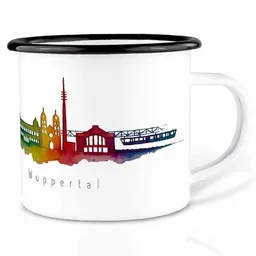 LIGARTI Emailletasse »Wuppertal« von LIGARTI | 300 oder 500 ml | handveredelt in Deutschland | Cup, Kaffeetasse, Emaillebecher, Camping Becher – Produktbild 1 von 1
