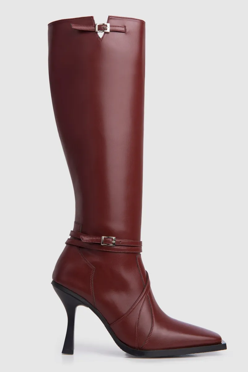 Prev Prev Damen vegan Stiefel Alicia Burgundy, Dunkelrot, – Produktbild 2 von 2