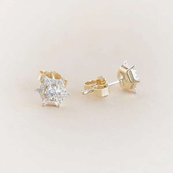 Eppi Eppi Ohrringe in Hexagonform mit Lab Grown Diamanten Shamil, Rosa, – Produktbild 2 von 4