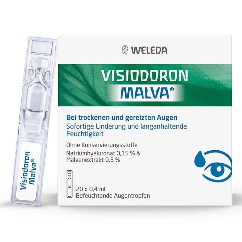 Weleda Visiodoron Malva Augentropfen in Einzeldosispipet. – Produktbild 1 von 2