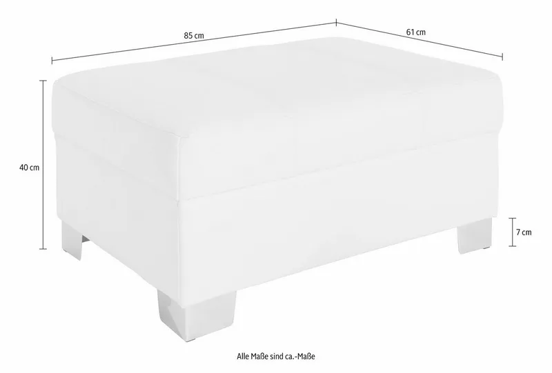 DOMO collection Hocker TURAH 85x61x40 cm, mit moderner Steppung, passend zur Serie, Grau, – Produktbild 3 von 4